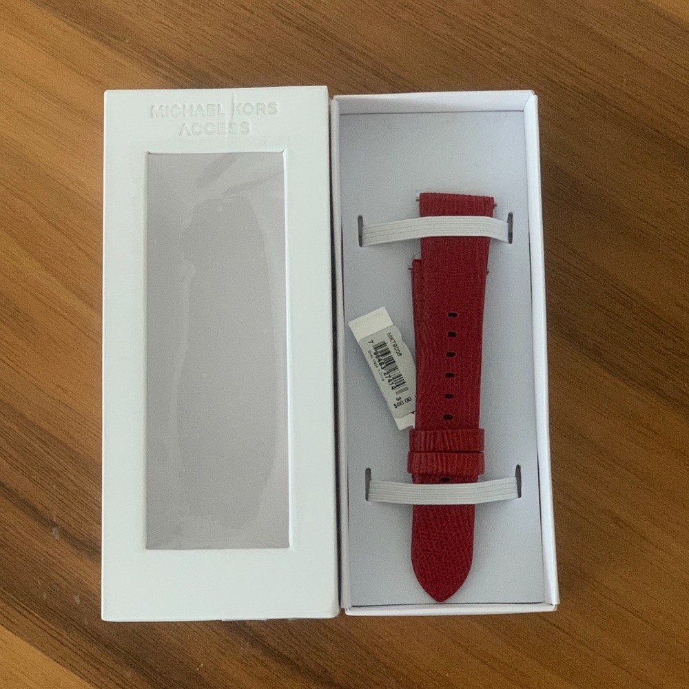 *NEW* MK Access red croco leather watch band